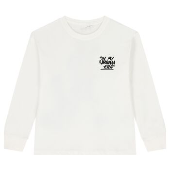 Boys Ivory Long Sleeve Top