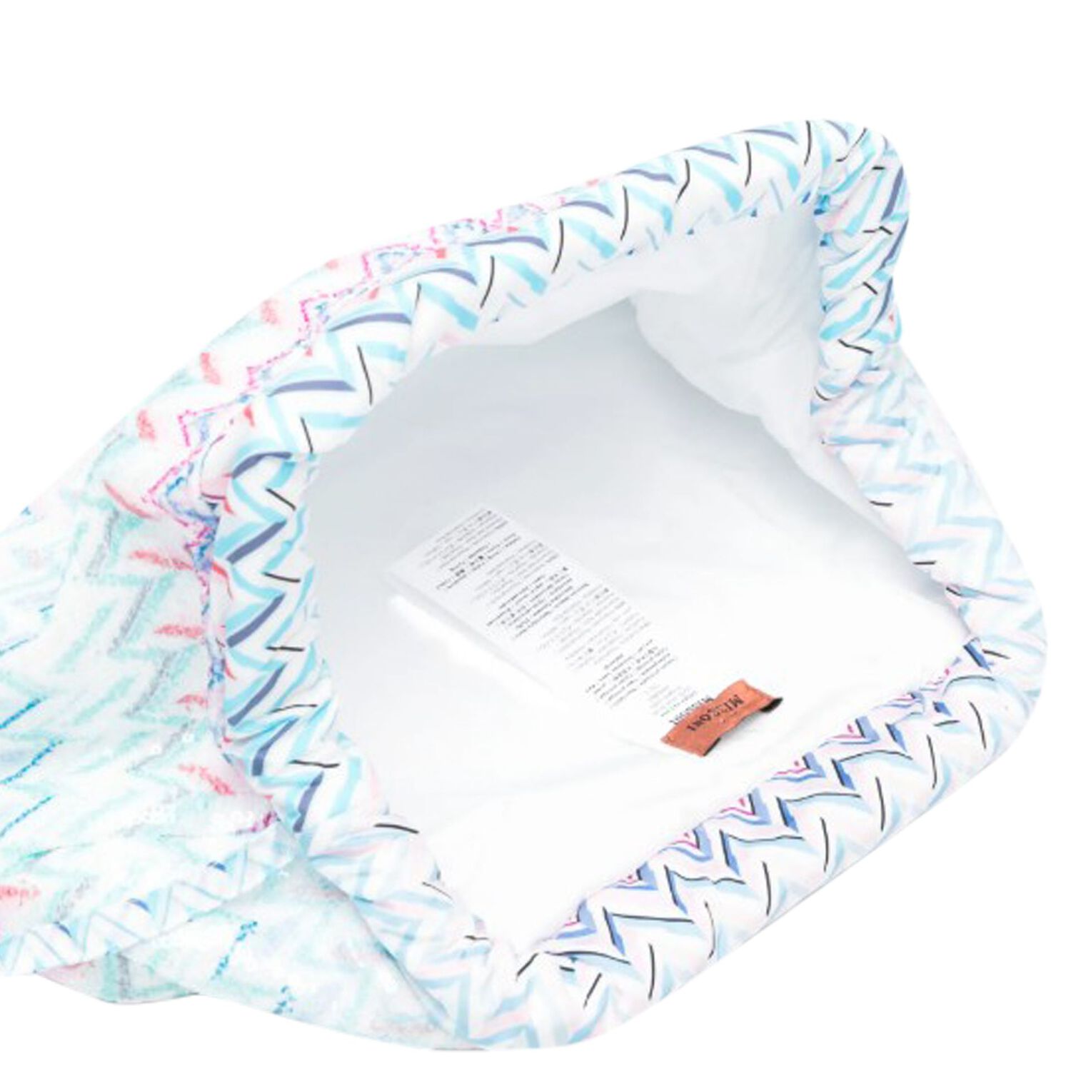 حقيبة مزينة بشعار متعرج باللونين الازرق و الابيض للبنات , 2, hi-res