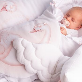 Baby Girls White & Pink Swan Gift Set