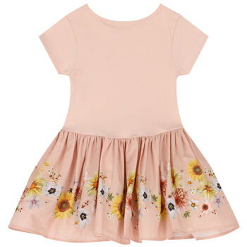 Younger Girls Beige Floral Dress