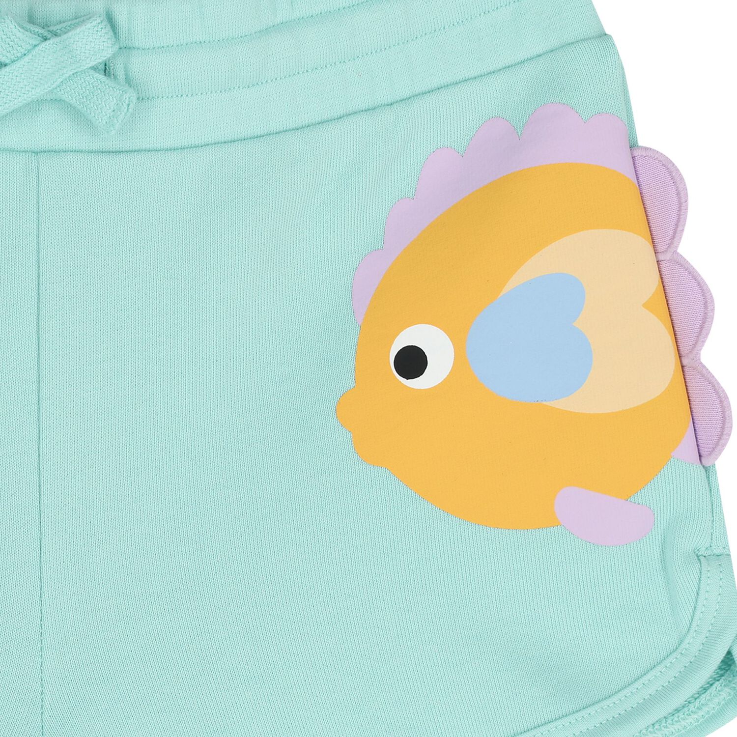 Girls Green Fish Shorts, 1, hi-res