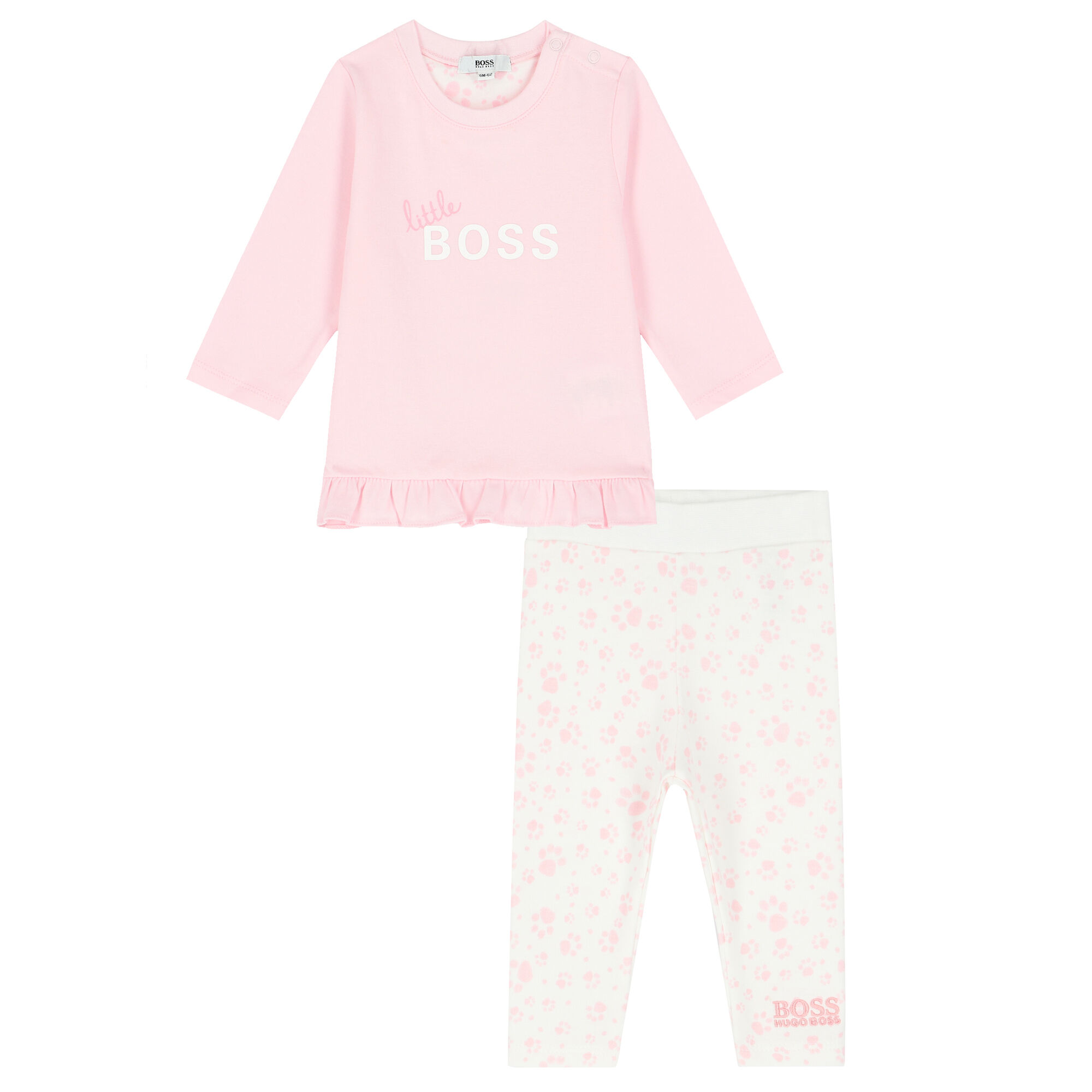 BOSS Baby Girls Pink Logo Leggings Set Junior Couture Bahrain