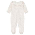 Baby Girls Ivory & Pink Wildflower Babygrow, 1, hi-res