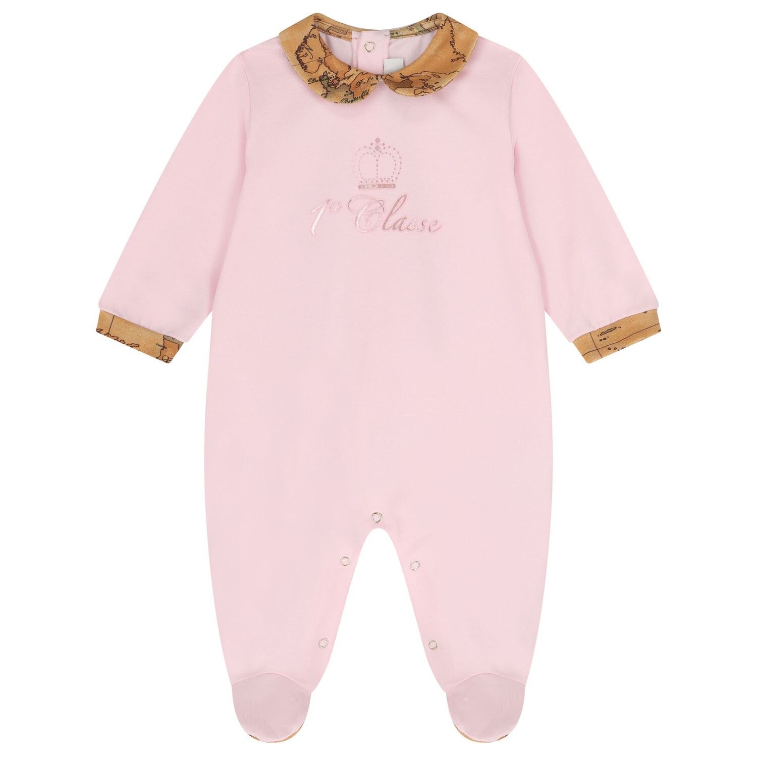 Baby Girls Pink & Beige Geo Map Babygrow Gift Set, 2, hi-res