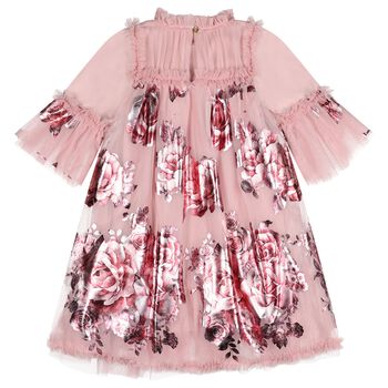 Girls Pink Tulle Floral Kristi Dress