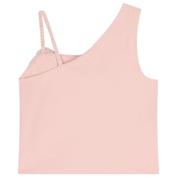 Girls Pink Rose Applique Top