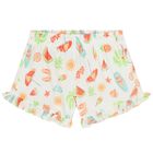 Girls Orange & Ivory Fruit Shorts Set, 1, hi-res