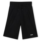 Boys White & Black Logo Shorts Set, 1, hi-res
