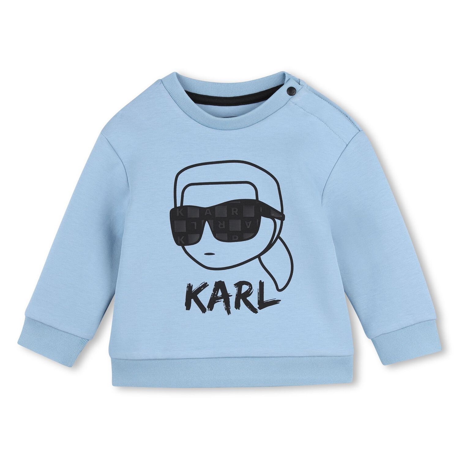 Younger Boys Blue & Beige Ikonik Karl Tracksuit, 1, hi-res