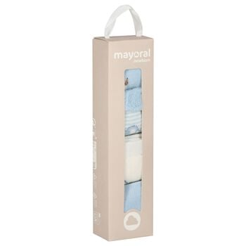 Baby Boys White & Blue Socks ( 4 Pack )