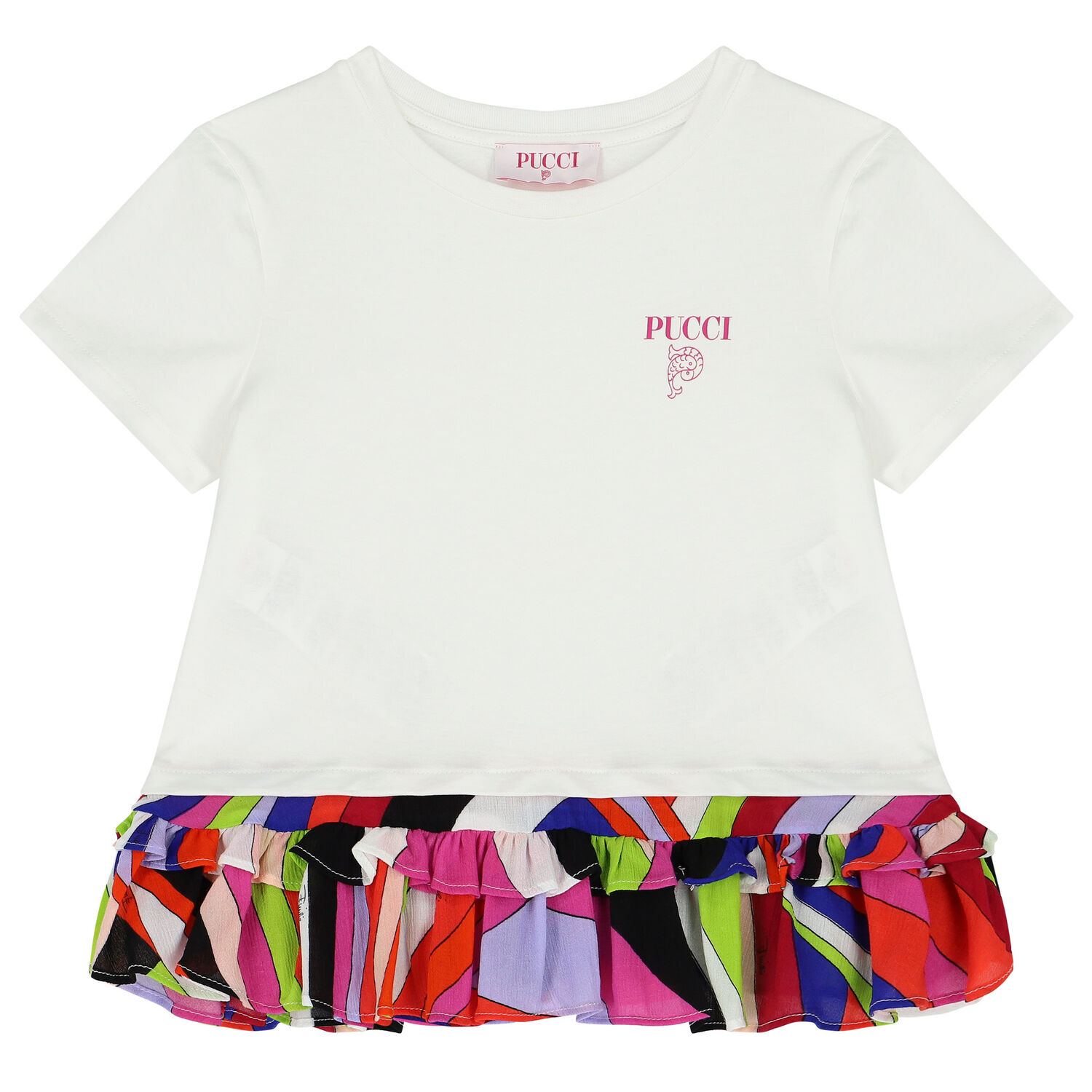 Girls Ivory Logo T-Shirt, 1, hi-res