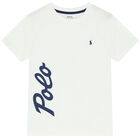 Boys White Logo T-Shirt, 1, hi-res