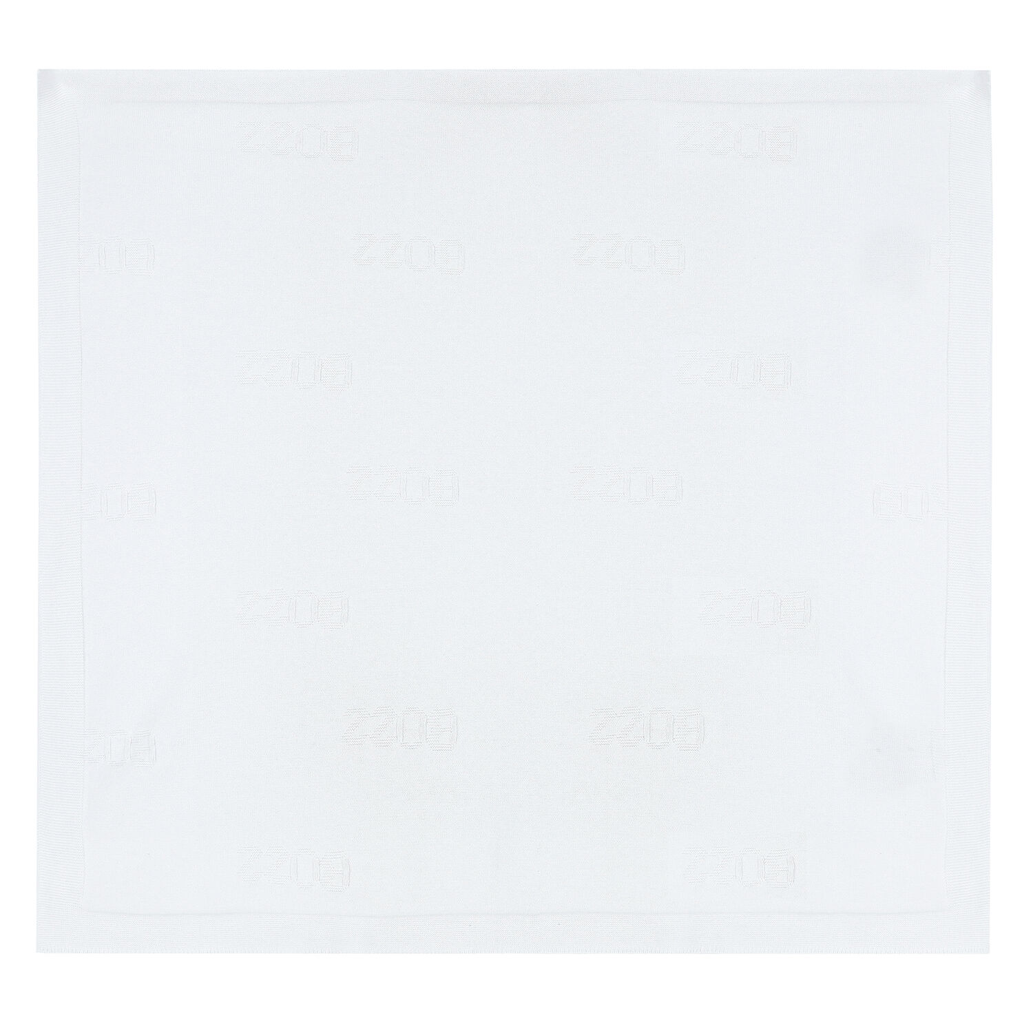 بطانية محبوكة بالشعار باللون الابيض, 2, hi-res