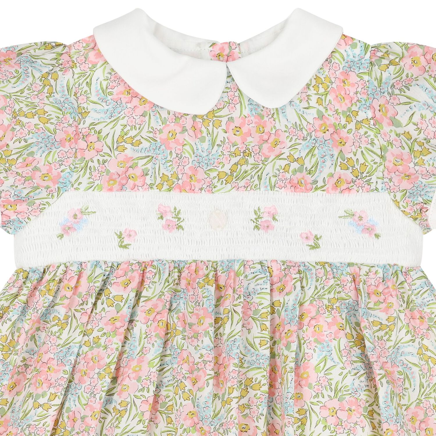 Younger Girls Pink & White Floral Dress, 1, hi-res image number null