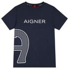 Boys Navy Blue Logo T-Shirt, 2, hi-res