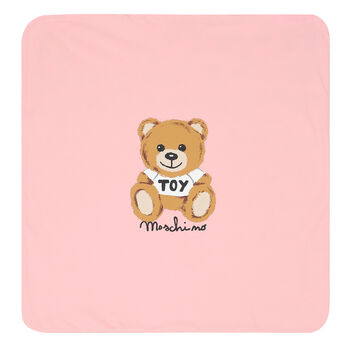 Pink Teddy Logo Baby Blanket