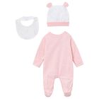 Baby Girls Pink & White Babygrow Gift Set, 4, hi-res