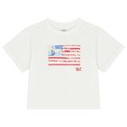 Girls White Flag T-Shirt, 1, hi-res