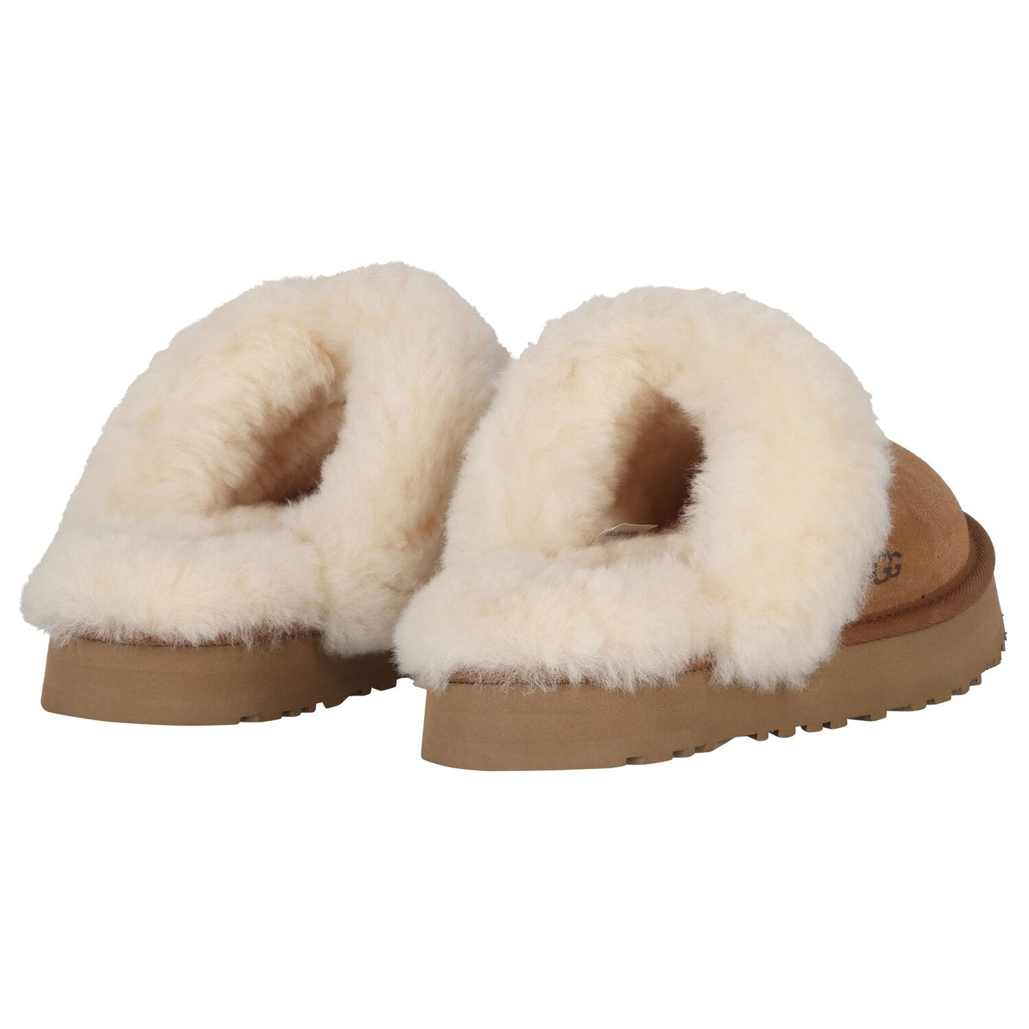 Girls Chestnut Brown Disquette Slider Slippers, 1, hi-res