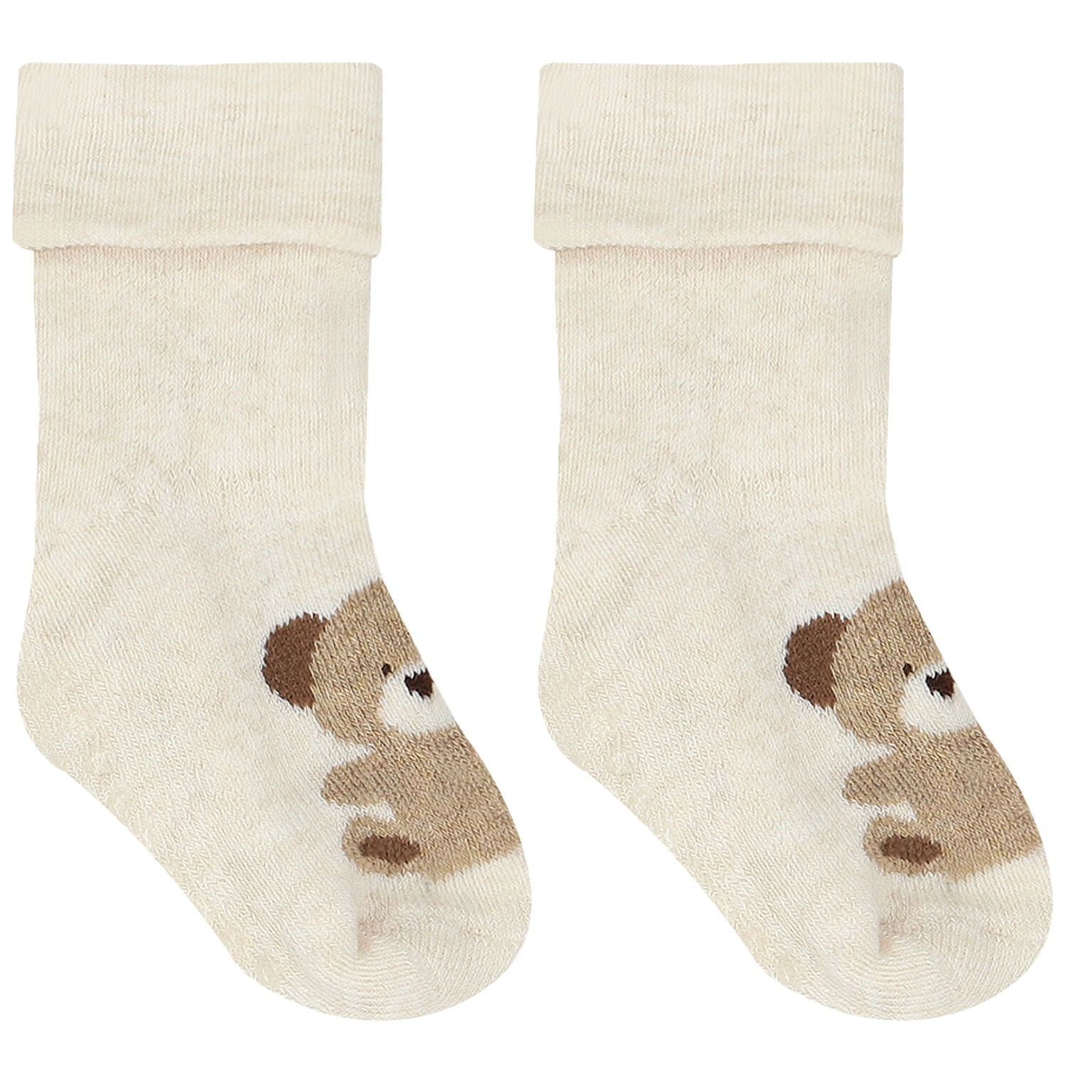 Ivory Teddy Bear Socks, 1, hi-res image number null