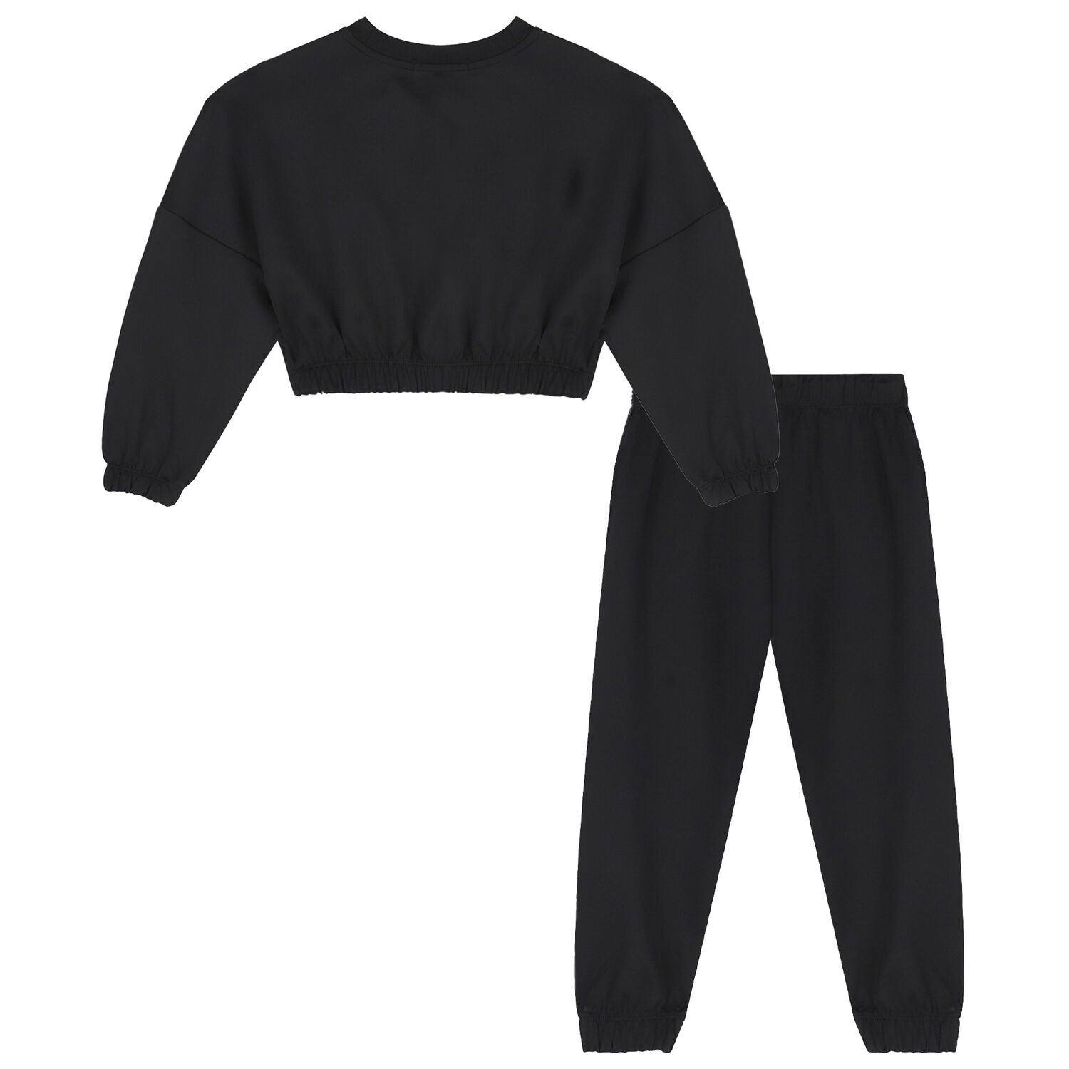 Girls Black Logo Tracksuit, 1, hi-res image number null