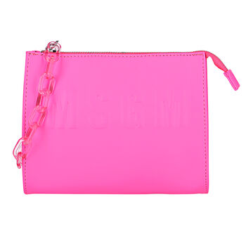 Girls Pink Embossed Logo Handbag