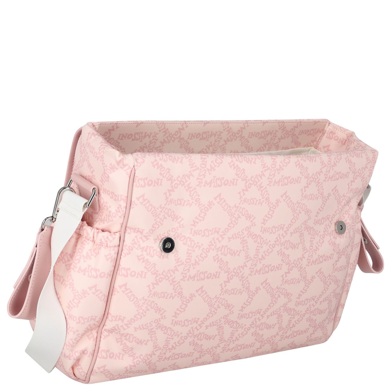 Baby Girls Pink & White Logo Changing Bag ( 34cm ), 2, hi-res