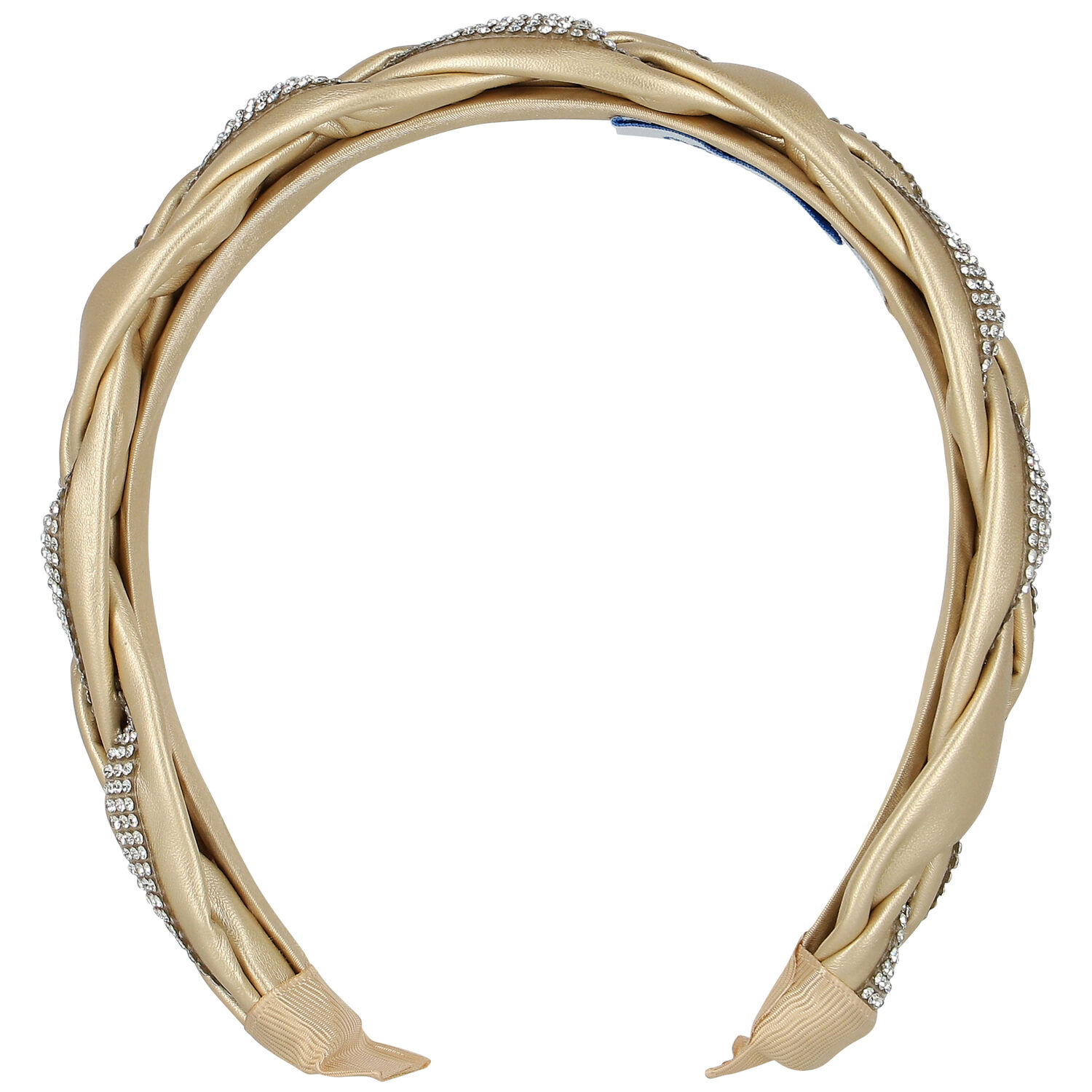 Girls Gold Plaited Diamante Headband, 3, hi-res image number null