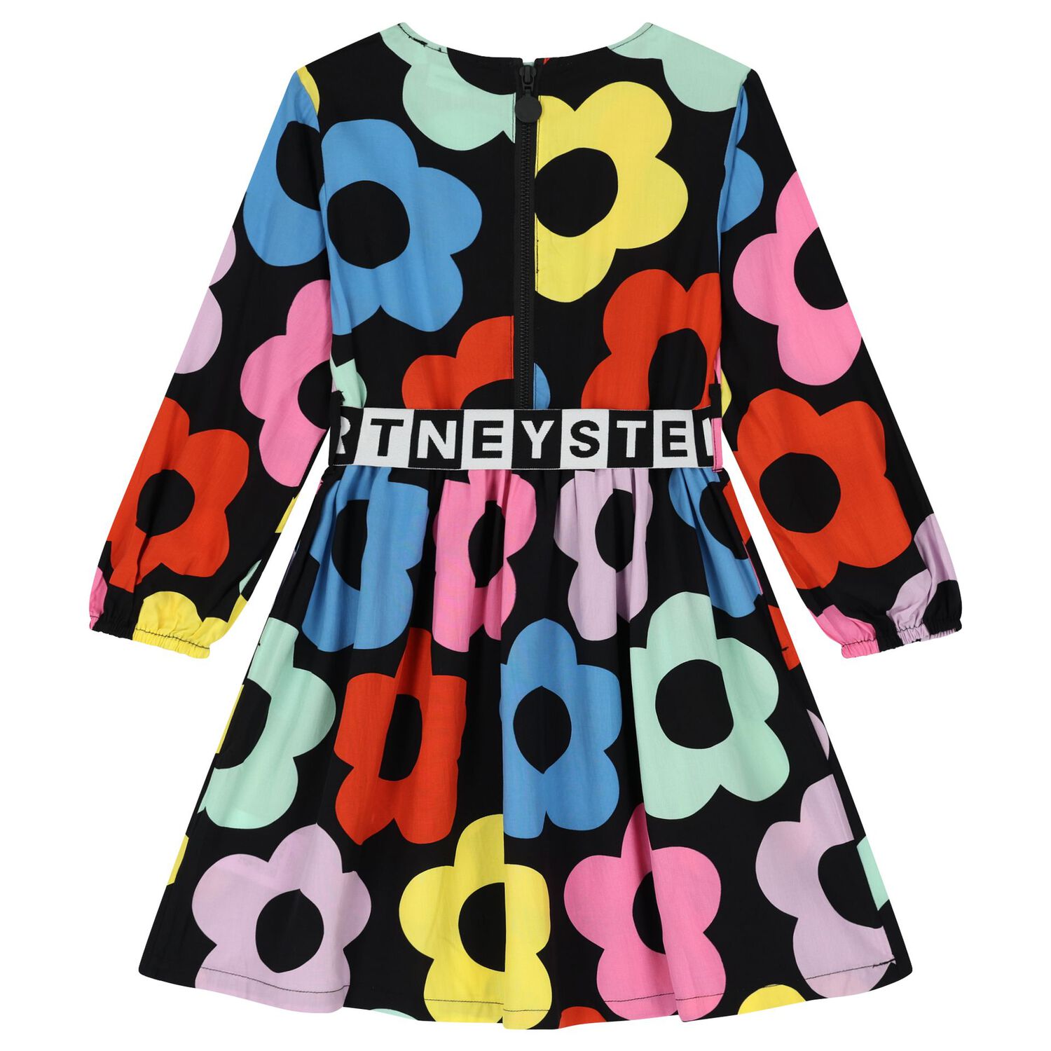 فستان بطبعة الزهور باللون الاسود, 1, hi-res