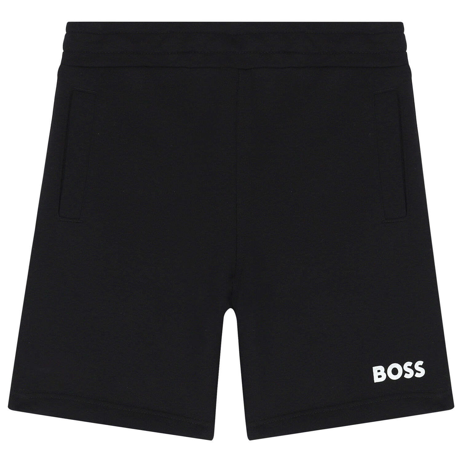 Boys Black Logo Shorts, 1, hi-res