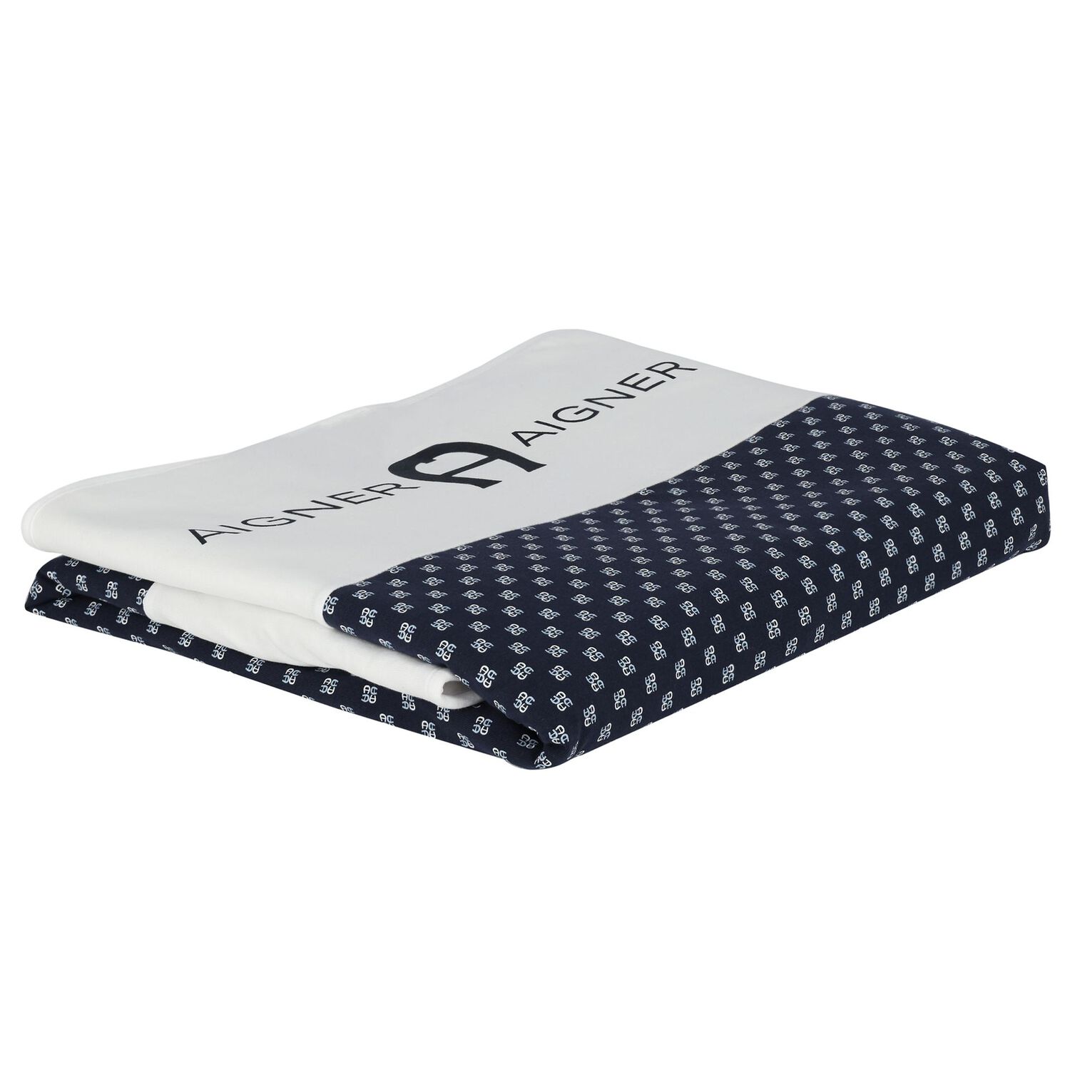 Baby Boys White & Navy Logo Blanket, 1, hi-res image number null