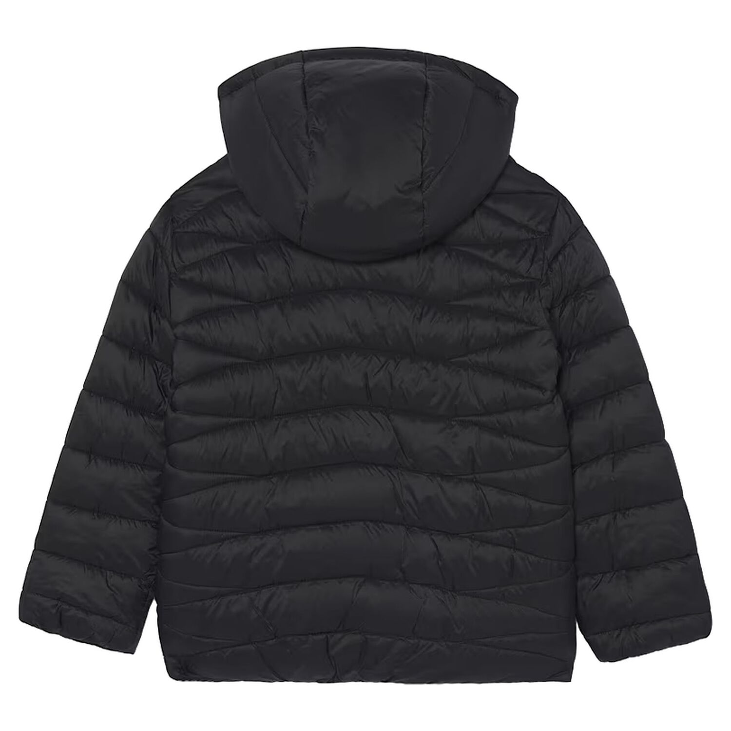 Boys Black Padded Puffer Jacket, 1, hi-res