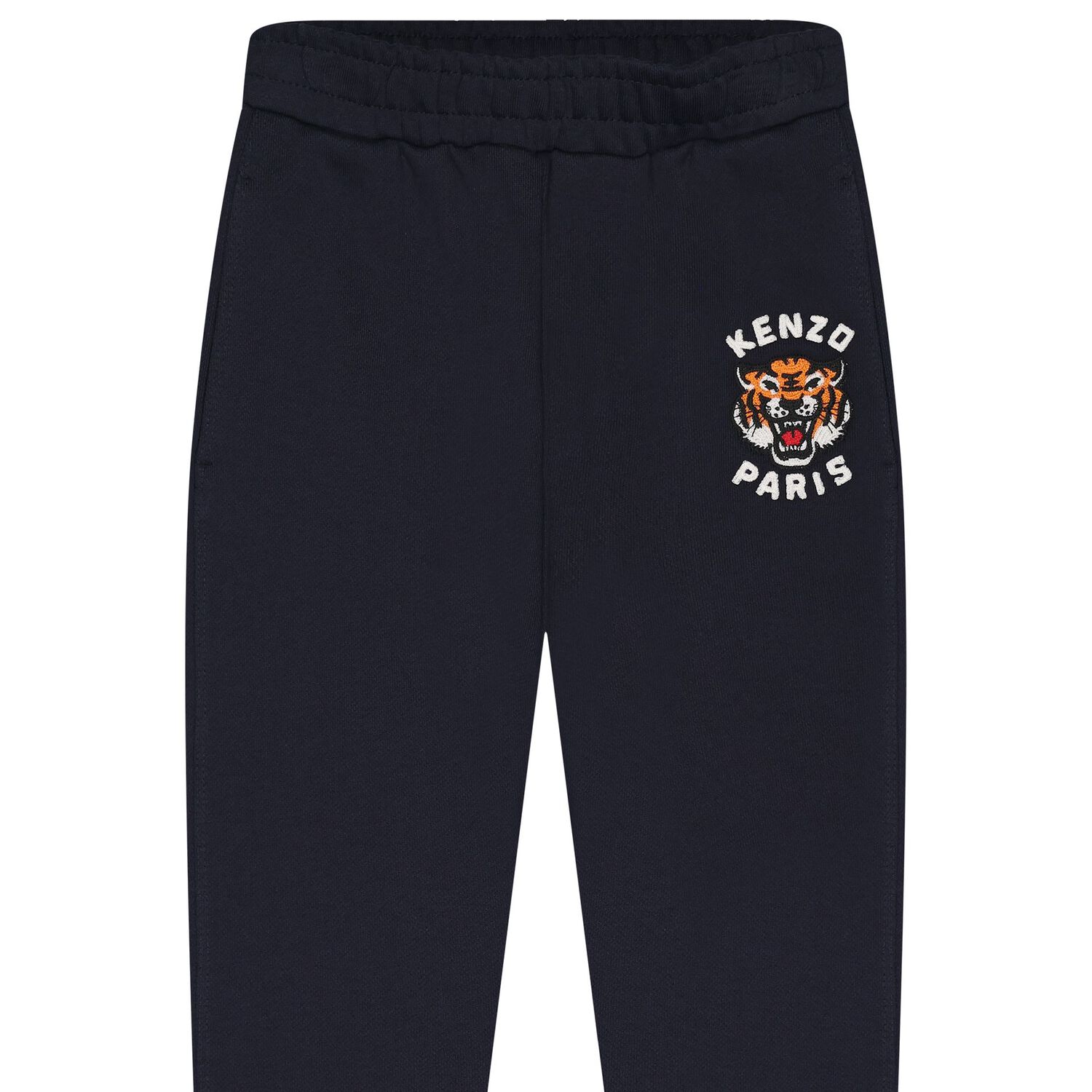 Boys Navy Blue Tiger Logo Joggers, 1, hi-res