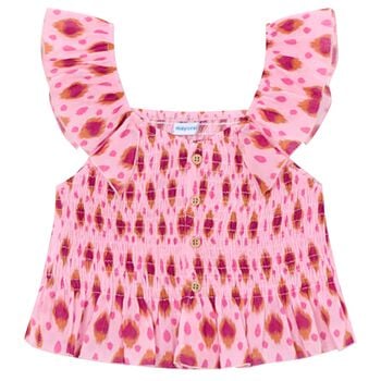 Girls Pink Ruffled Top