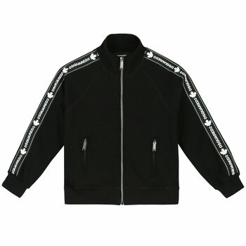 Boys Black Zip Up Top