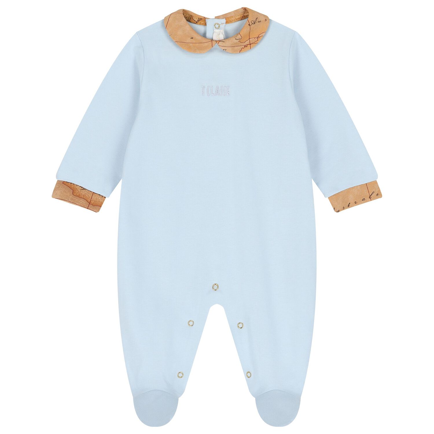 Baby Boys Blue & Beige Geo Map Babygrow Gift Set, 1, hi-res