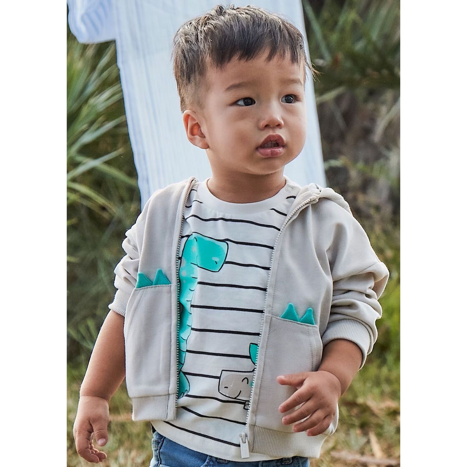 Younger Boys Ivory Dinosaur T-Shirt, 3, hi-res