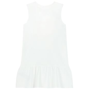 Girls White Logo Dress