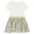 Younger Girls White Sequin Dress Set, 1, hi-res