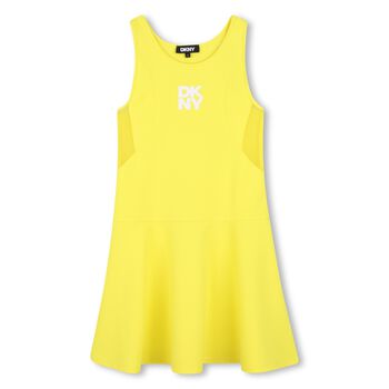 Girls Yellow Logo Sleeveles Dress