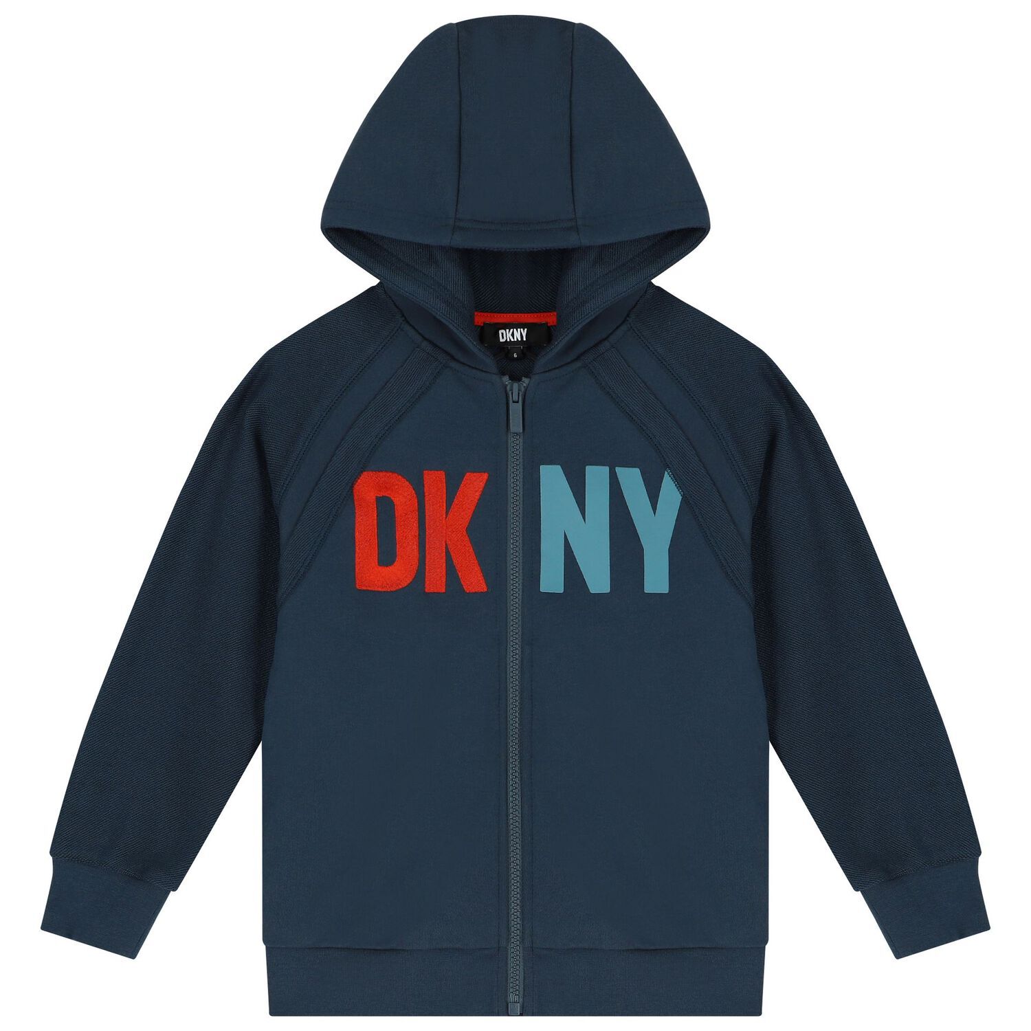 توب هودى أولاد بالشعار باللون الأزرق, 1, hi-res