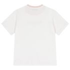 Girls White Logo T-Shirt, 1, hi-res