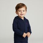 Baby Boys Navy Logo Zip Up Top, 1, hi-res