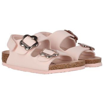 Girls Pink Milano Flower Sandals