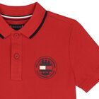 Boys Red Logo Polo Shirt, 2, hi-res