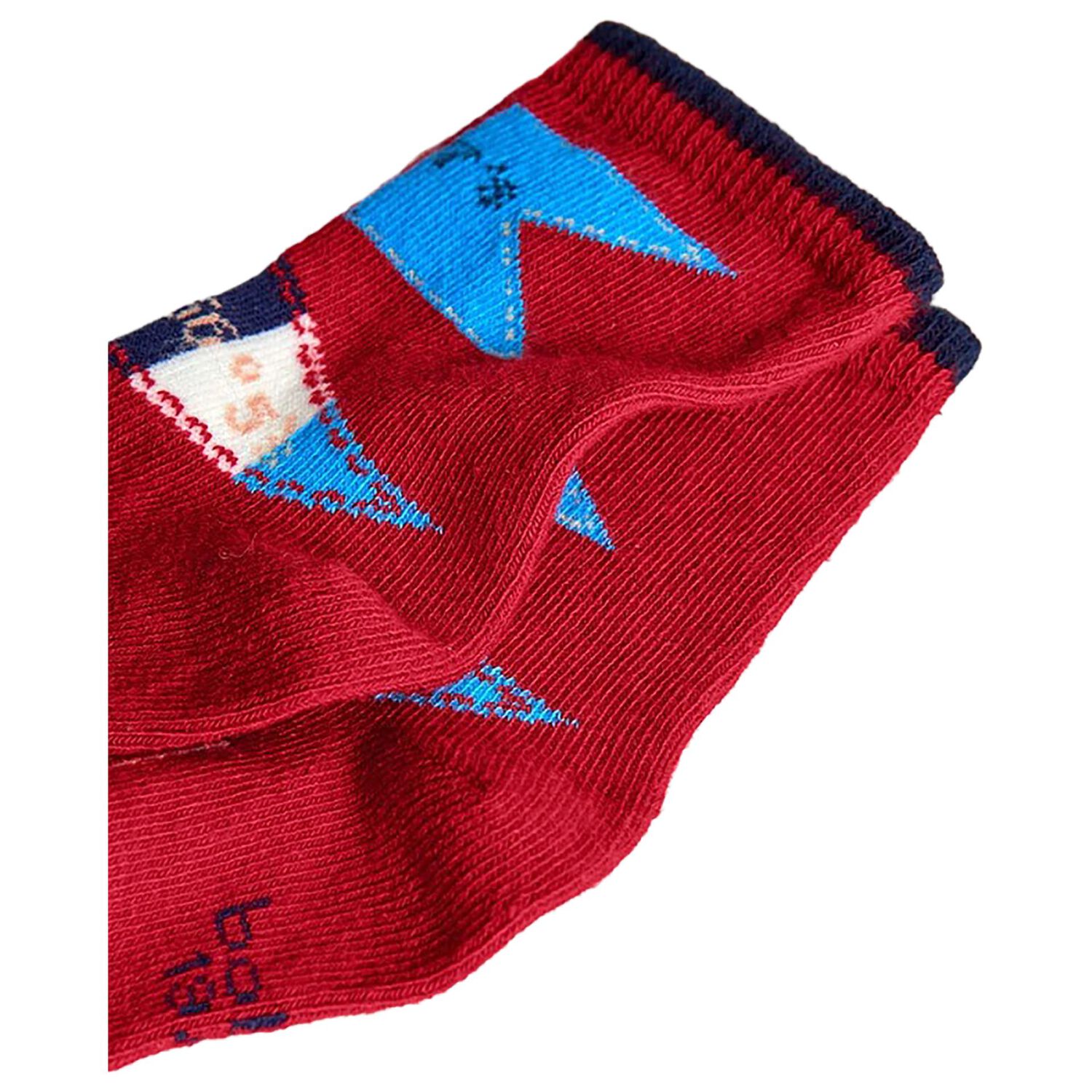 Boys Navy Blue & Red Socks ( 3-Pack ), 2, hi-res
