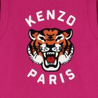 Girls Pink Lucky Tiger Logo Sweatshirt Dress, 1, hi-res