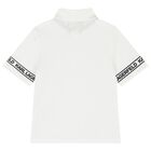 Boys White Logo Polo Shirt, 1, hi-res