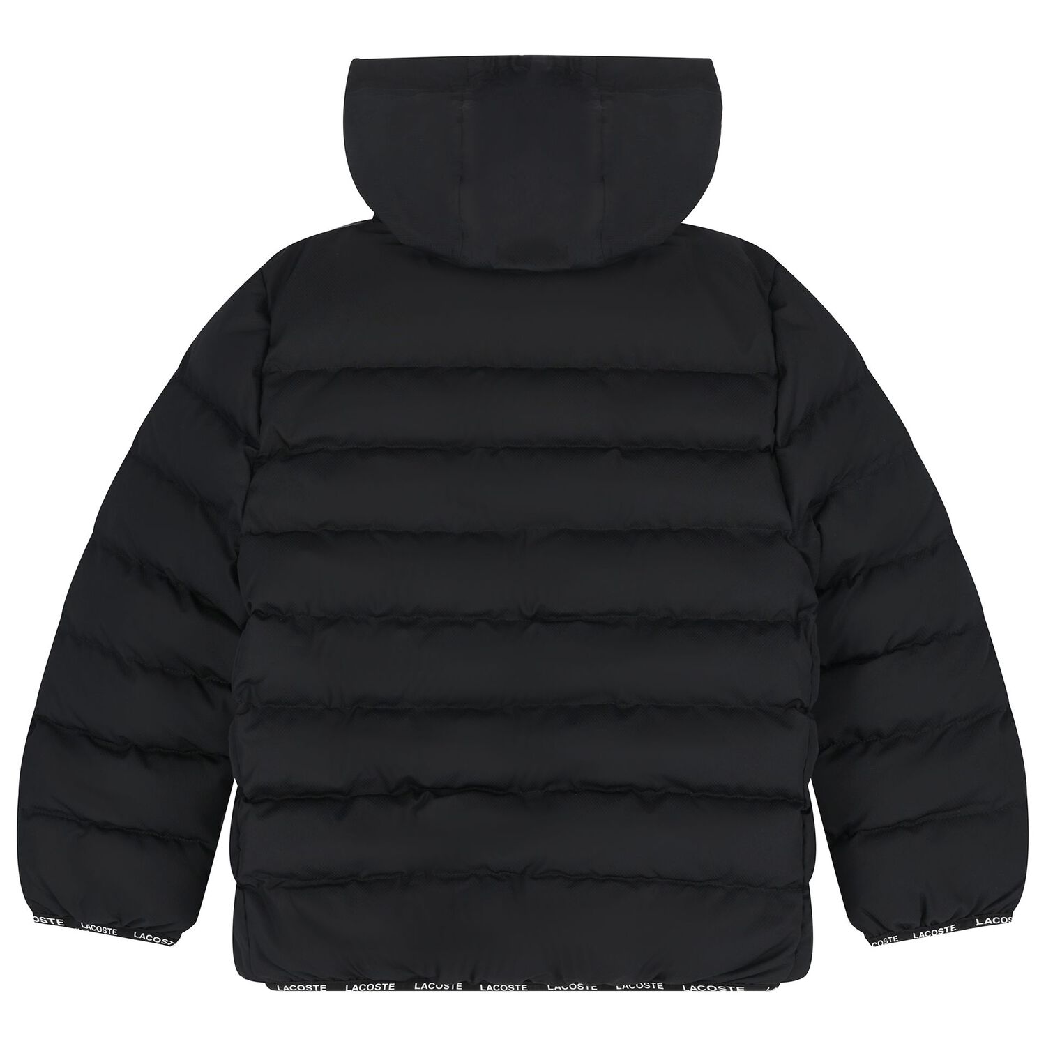 Boys Black Logo Puffer Jacket, 1, hi-res