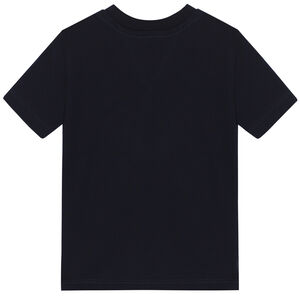 Baby Navy Blue Logo Cotton T-Shirt